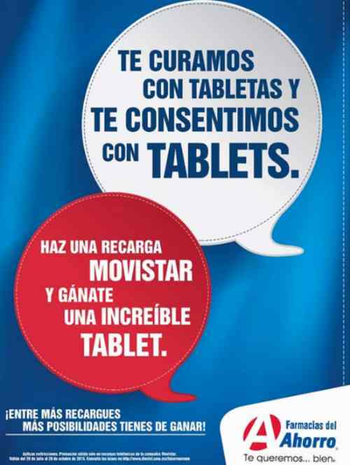 Promoción Farmacias del Ahorro y Movistar Gana tablets