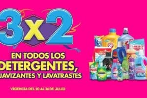 Julio Regalado La Comer: 3×2 en todos los detergentes, suavizantes y lavatrastes