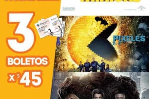 Cinemex: Funciones Matinée de Minions, Pixeles o Los 4 Fantásticos 3 boletos por $45