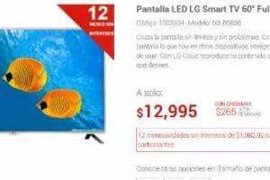 Elektra: pantalla Led LG con Smart TV 60” $12,995