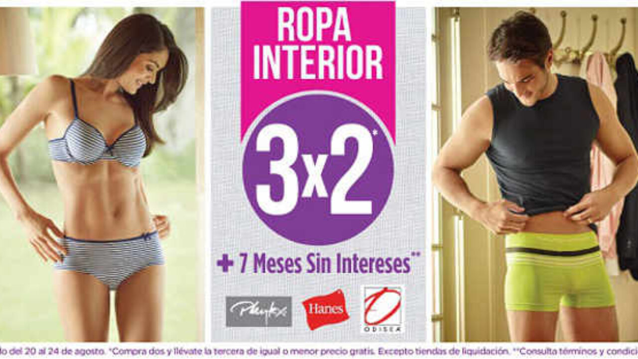 Suburbia: oferta de 3×2 en Ropa interior del 20 al 24 de Agosto