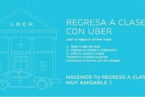 Uber: Cupón de descuento de $250 para Regreso a clases 2015