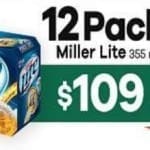 Promoción 7-Eleven 12 pack de cervezas Miller Lite