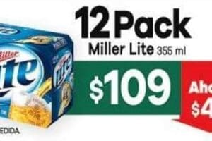 Promoción 7-Eleven: 12 pack de cervezas Miller Lite a $109 pesos