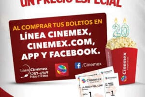 Cinemex: Boletos de Cine con 30% de descuento al comprar en línea, App, teléfono o Facebook