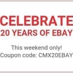 eBay Promoción de 20 aniversario Cupón de descuento