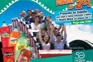 La Feria de Chapultepec: 2X1 en pases Mega al presentar tapa marcada de Mirinda, Squirt, Manzanita Sol o Jarritos o bolsa de Doritos