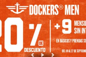 Sears: 20% de descuento mas 9 MSI en Dockers Men
