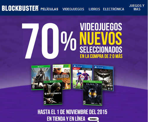 Blockbuster: 70% de descuento en videojuegos Xbox One y PS4