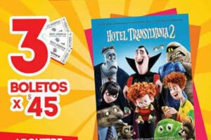 Cinemex: 3 entradas por $45 para Película “Hotel Transylvania 2” en funciones matinée