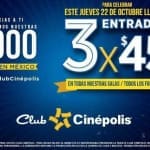 Cinépolis 3 entradas de cine por $45