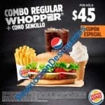 Buger King Cupones especiales Combo Whopper