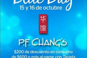 P.F. Chang’s: $200 de descuento consumo mínimo de $600 con BBVA Bancomer 15 y 16 de octubre