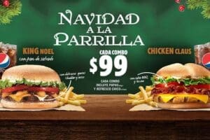 Burger King: Combos de Navidad King Noel y Chicken Claus a $99 c/u