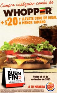 Promoción del Buen Fin 2015 en Burger King