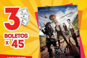 Cinemex: 3 boletos por $45 para Película Peter Pan