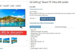 Costco: Pantalla LG LED 55″ Smart TV Ultra HD 120Hz $13,699