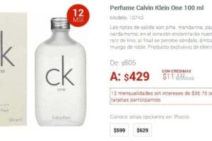 Elektra: Perfume Calvin Klein One 100 ml $429