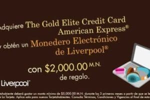 Liverpool: $2,000 de regalo tramitando tarjeta American Express