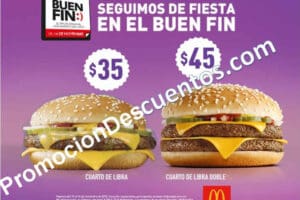 El Buen Fin 2015 en McDonalds: hamburguesa cuarto de libra $35 y doble $45