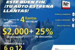 Ofertas del Buen Fin 2015 en Michelin: Hasta $2,000 en Descuentos
