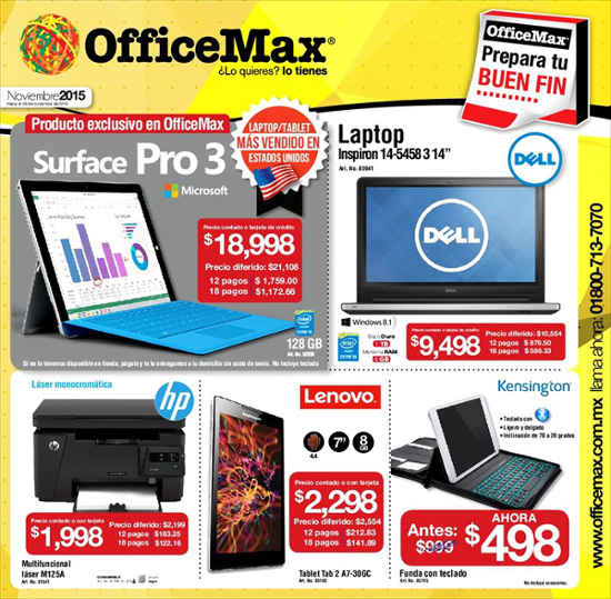 Office Max: Folleto de ofertas del Buen Fin 2015