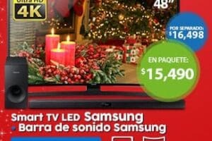 Walmart: Smart TV LED Samsung 4K 48″ Curva más barra de sonido Samsung a $15,490