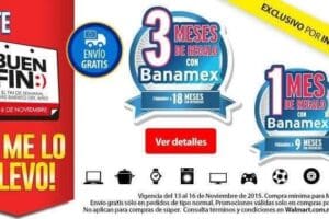 Promociones del Buen Fin 2015 Walmart con medios de pago Banamex, PayPal, MercadoPago, Banorte y Mas