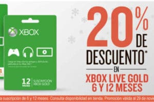 Radioshack: Tarjetas Xbox Live Gold con 20% de descuento