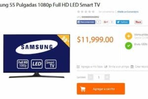 Walmart: Pantalla Samsung 55″ Smart TV a $11,999