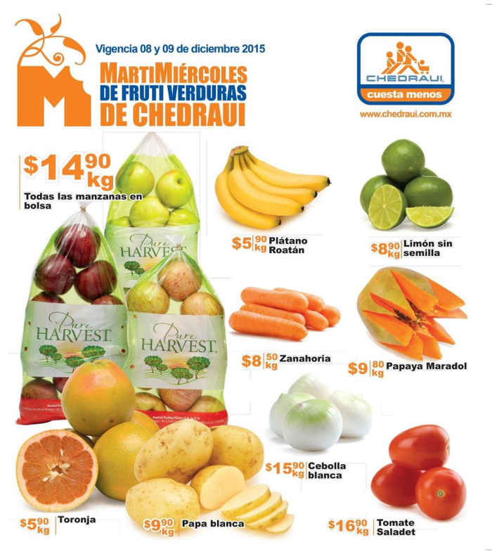 Frutas y Verduras Chedraui 8 y 9 de Diciembre 2015