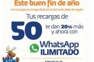 Telcel: whatsapp ilimitado en recargas de $50