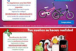 Walmart en línea: Bicicleta Gratis R20 en jugueteria, $250 de bonificación en perfumes y lociones