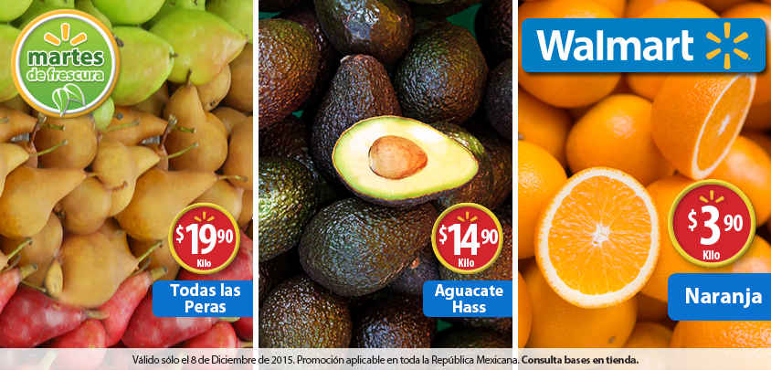 Walmart: Martes de Frescura Frutas y Verduras 8 de Diciembre