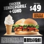 Burger King:cupón chicken tendergrill mas cono