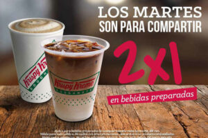 Krispy Kreme: 2×1 en bebidas preparadas los martes