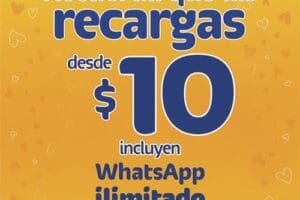 Telcel: WhatsApp Ilimitado Recargas de $10