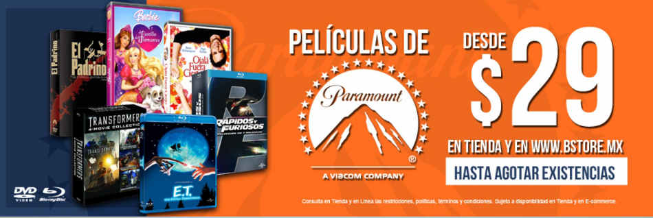 The B-Store: Peliculas nuevas de Paramount desde $29 pesos