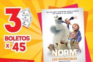 Cinemex: Funciones matinée 3 entradas por $45 para Norm y los Invencibles