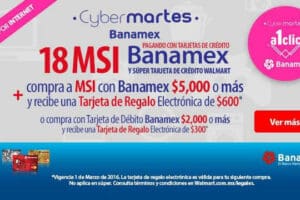 Walmart: CyberMartes Banamex 1 de Marzo, $600 de bonificación