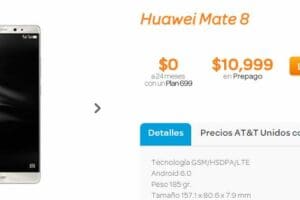 AT&T: Huawei Mate 8 a $999 en Plan 539 a 24 meses