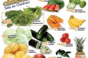 Chedraui: frutas y verduras 12 y 13 de abril