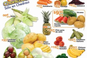 Chedraui: frutas y verduras 19 y 20 de abril