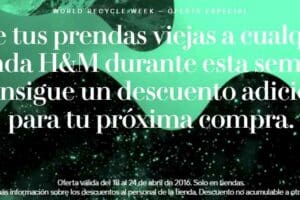 H&M: cupones 15% de descuento reciclando ropa