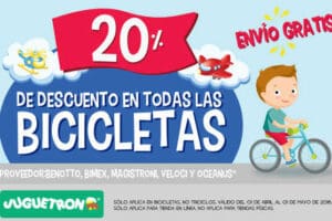 Juguetrón: 20% de descuento en bicicletas al 1 de mayo