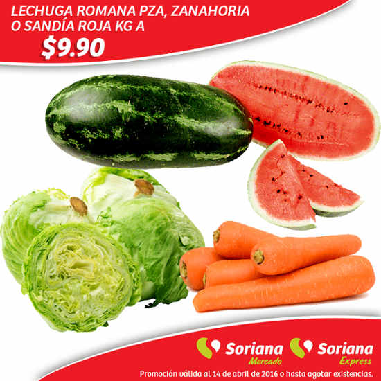 Soriana mercado: frutas y verduras del 12 al 14 abril