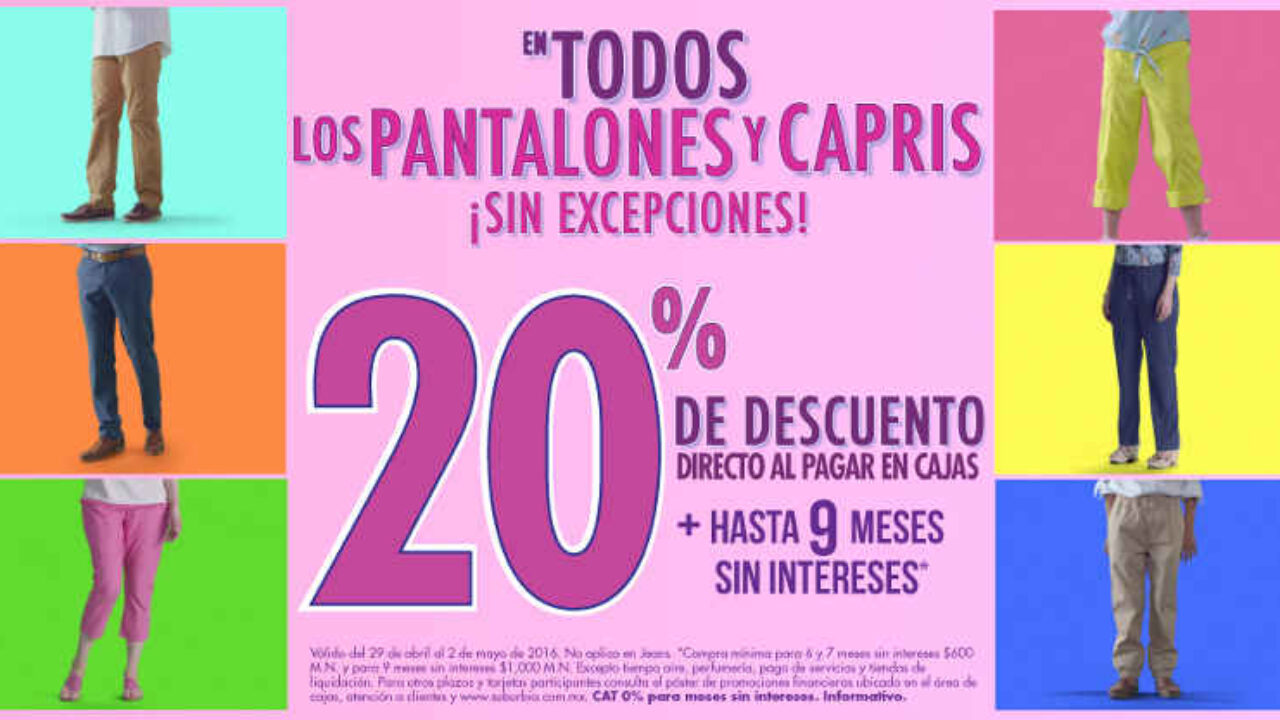 Suburbia: 15% de regalo en telefonía y 20% de descuento en pantalones y  capris