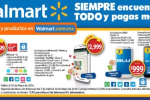 Walmart: celulares baratos al 10 de Mayo