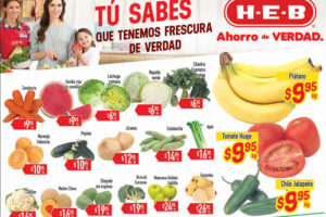 HEB: folleto de frutas y verduras del 3 al 5 de Mayo