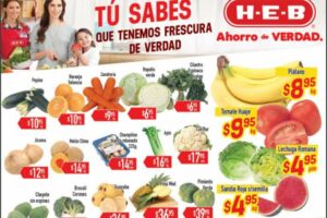 HEB: folleto de frutas y verduras 17 al 19 de Mayo